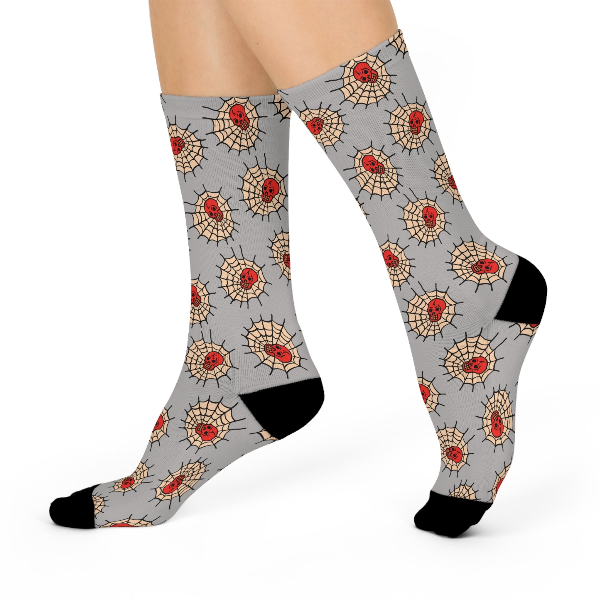 Spider Web Skull Socks