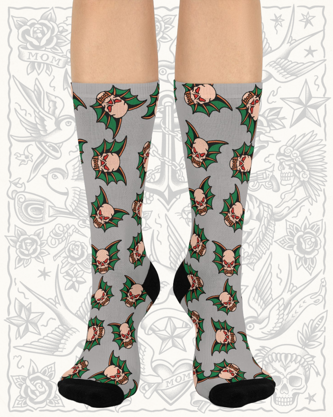 Winged Skull Socks